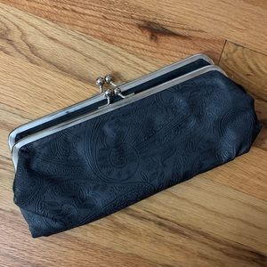 Black patterned Hobo style wallet